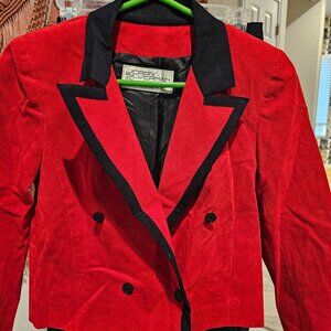 Vintage Jerry Silverman Red and Black Suit